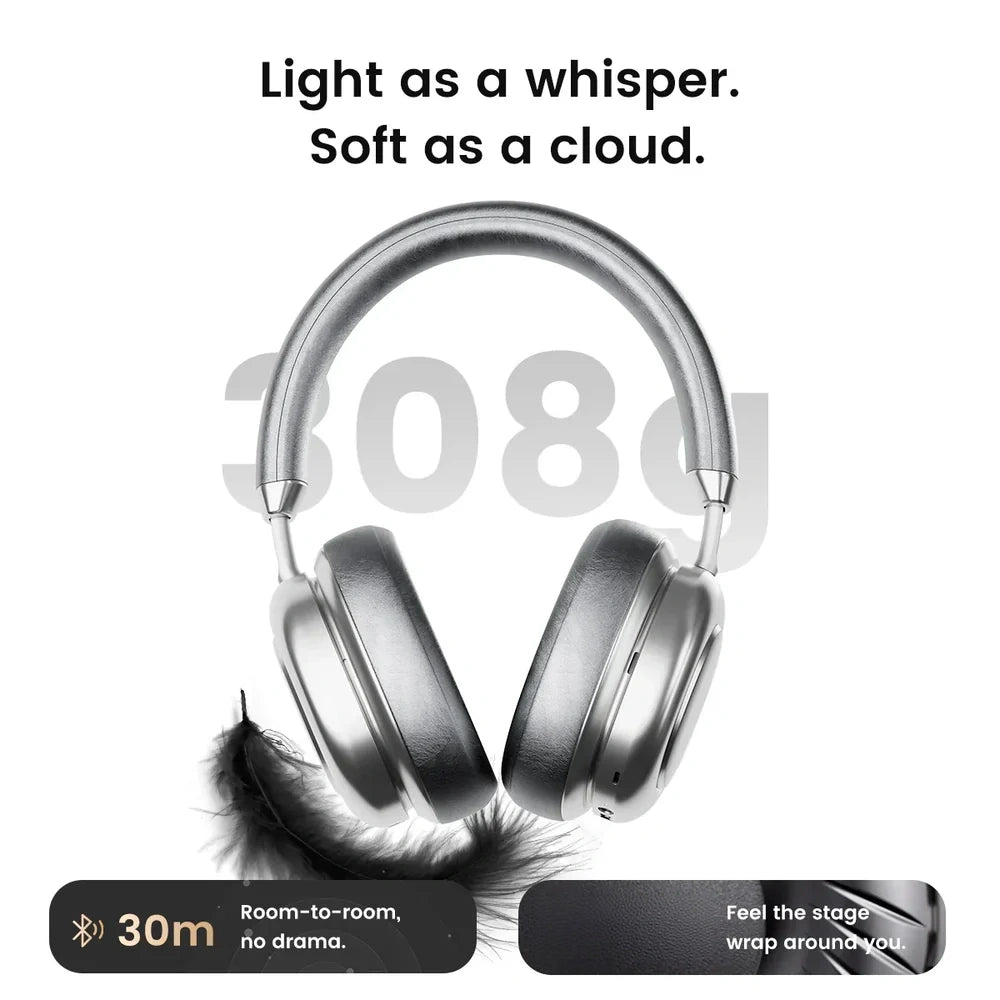 VWS (VISUAL WEARABLE STEREO)Wireless Over Ear Headphones Noise Cancelling OLED Touchscreen