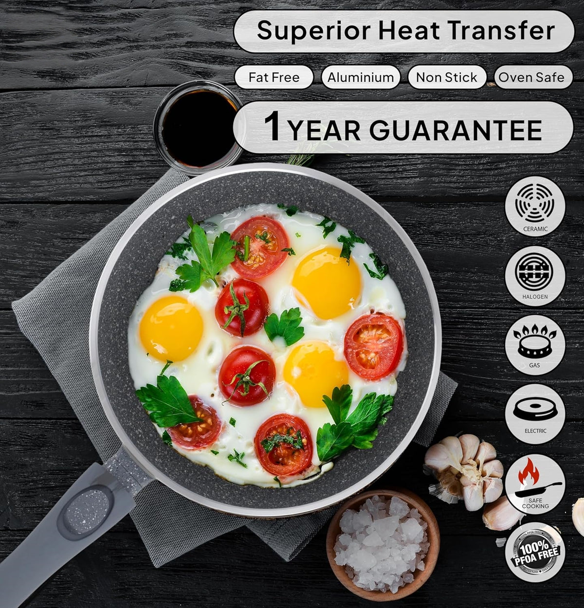 🎉 Anniversary Mega Sale — GraniteLuxe Premium Nonstick Cookware Set | Multilayer Granite Coating