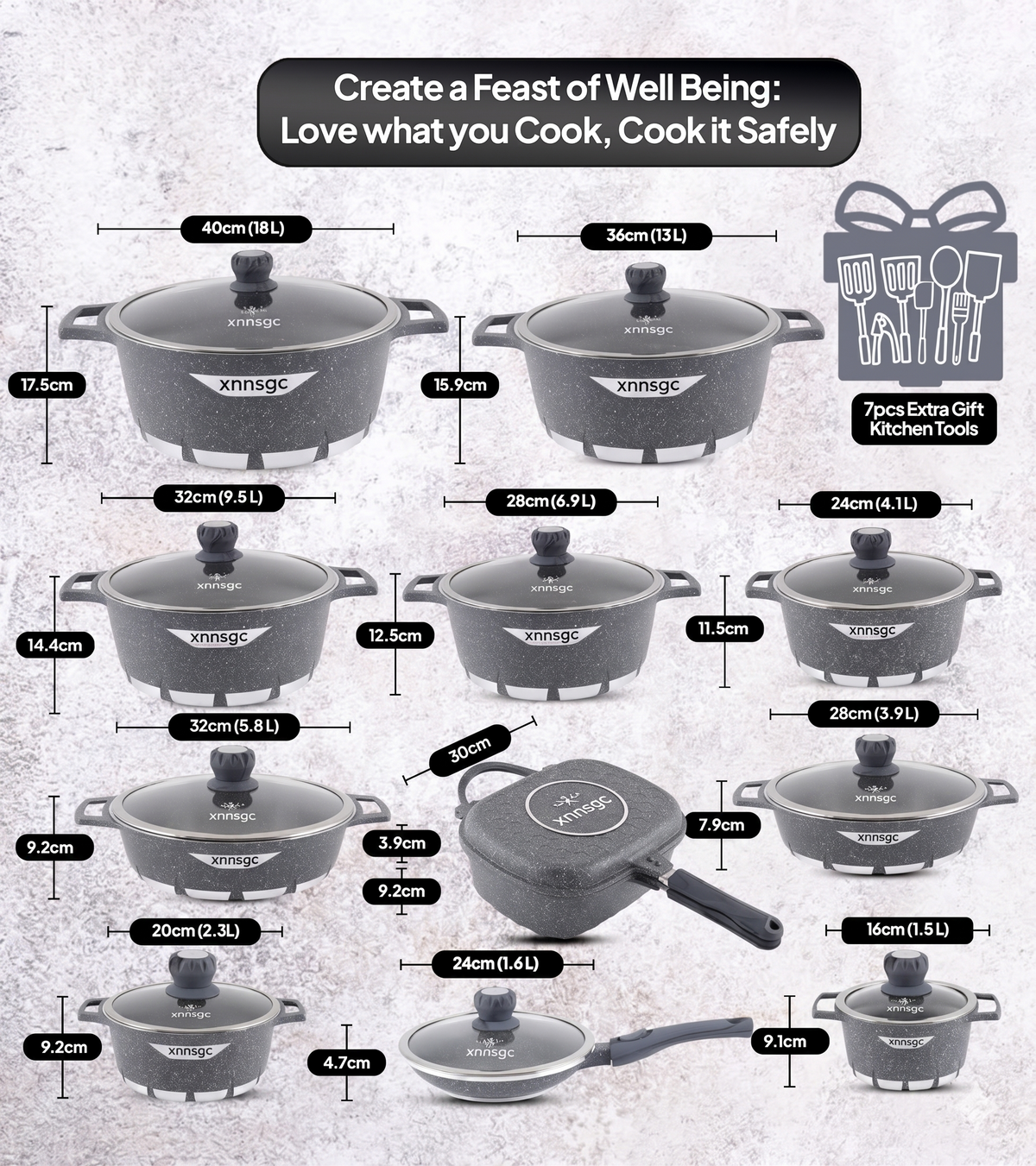🎉 Anniversary Mega Sale — GraniteLuxe Premium Nonstick Cookware Set | Multilayer Granite Coating