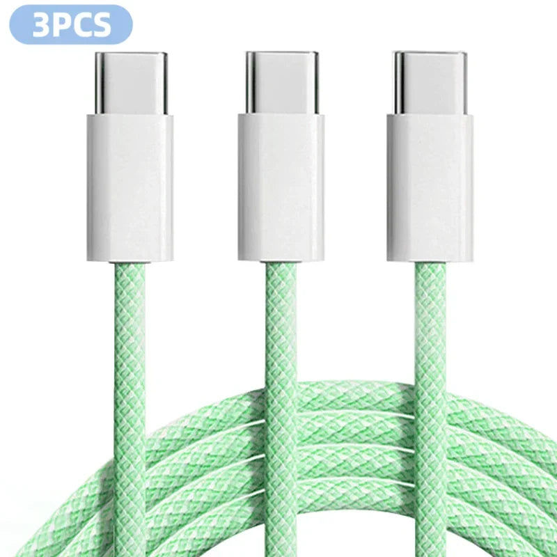3-Pack 6FT 60W USB-C Fast Charging Cables