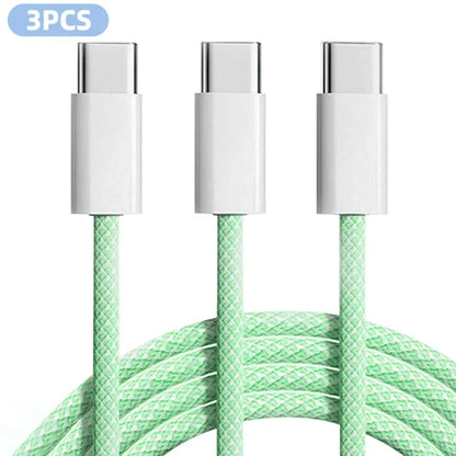3-Pack 6FT 60W USB-C Fast Charging Cables