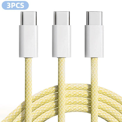 3-Pack 6FT 60W USB-C Fast Charging Cables