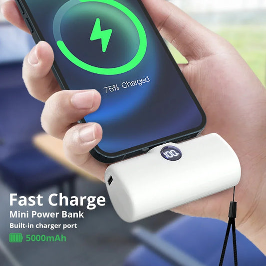 Mini 5000mAh Fast Charging Power Bank with LED Digital Display