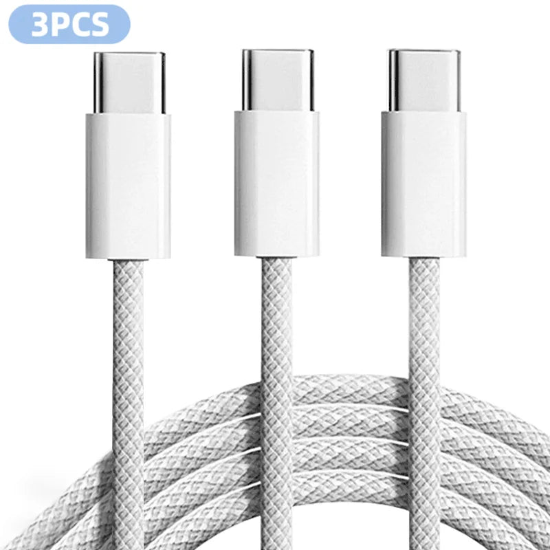 3-Pack 6FT 60W USB-C Fast Charging Cables