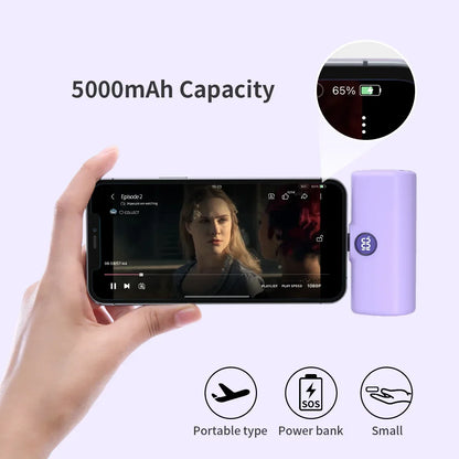 Mini 5000mAh Fast Charging Power Bank with LED Digital Display